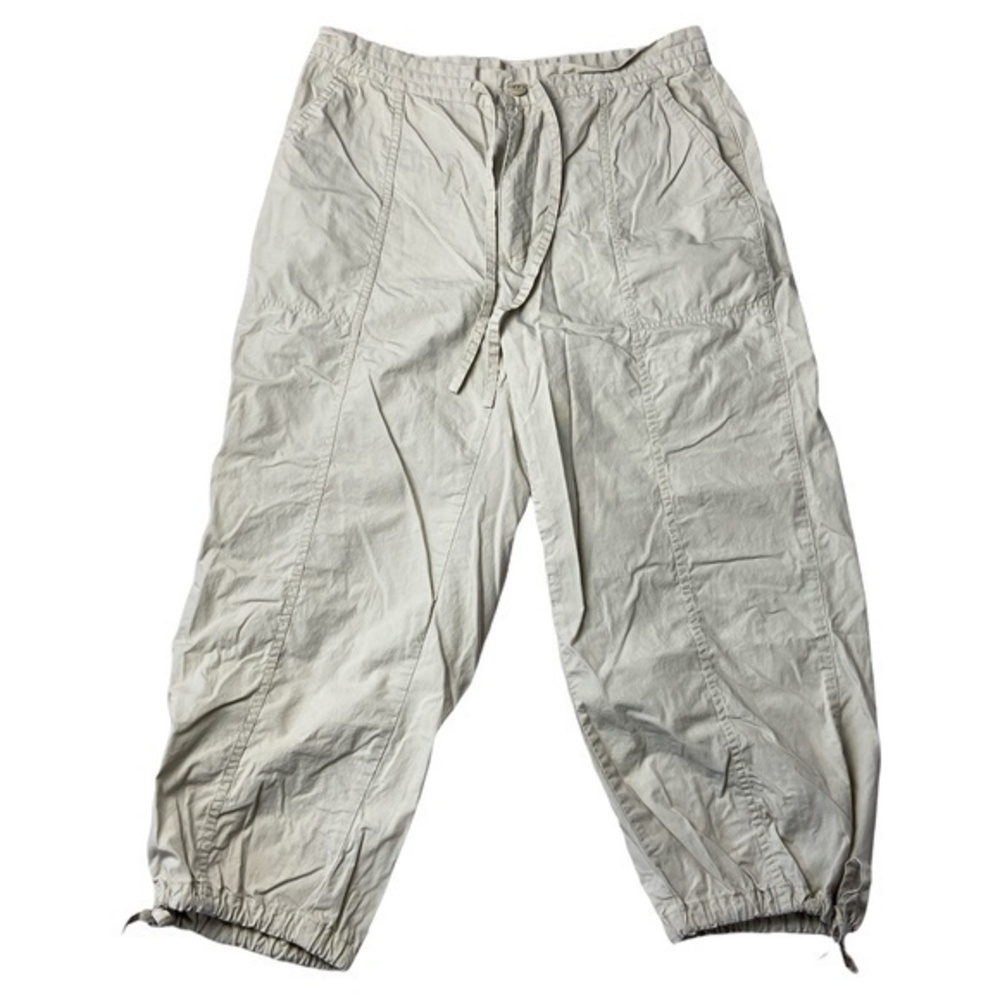 St‎ Johns Bay Capri Pants Tan Color Tie Waist Size 12
